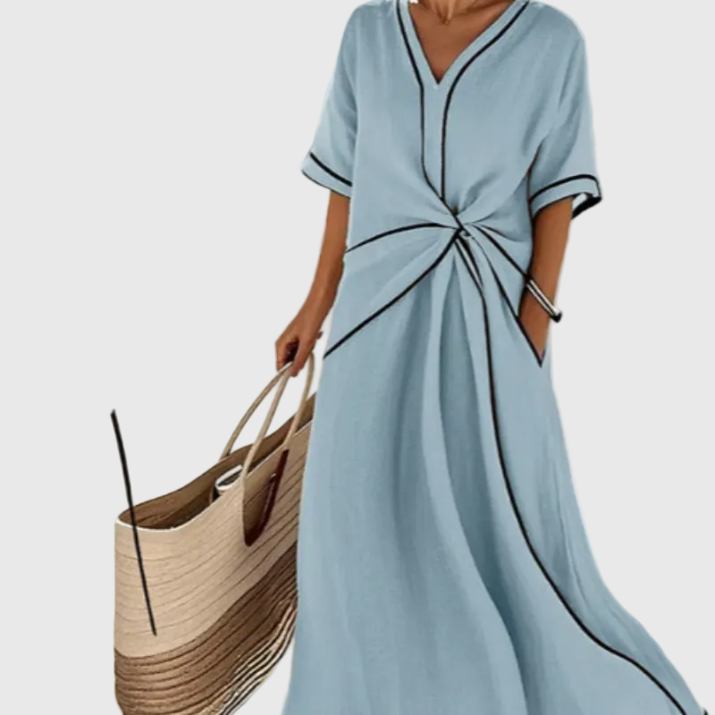 Helena | Robe Maxi Côte Drapée